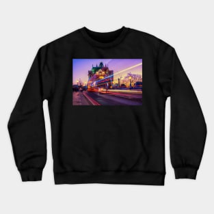 Tower Bridge, London light trails Crewneck Sweatshirt